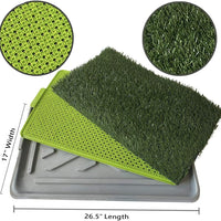 Dog Potty with Artificial Grass-Reusable 3-Layer Synthetic Training Tray That Acts Like a Dog Litterbox-Fake Grass That Dogs Prefer Over Dog Pee Pads or Puppy Pad