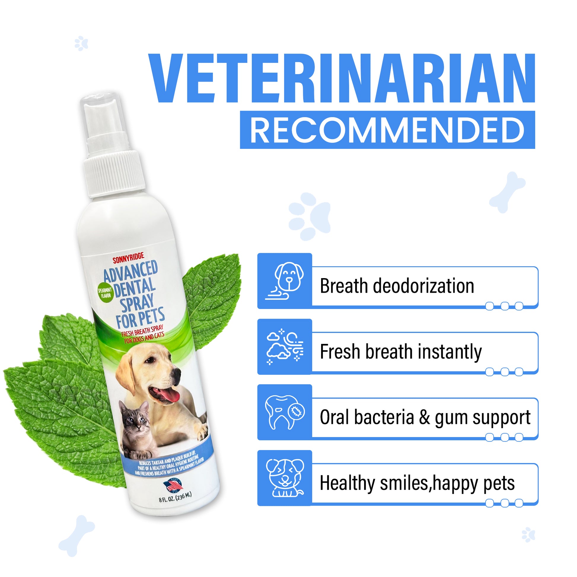 Veterinarian approved dog dental spray oral care product