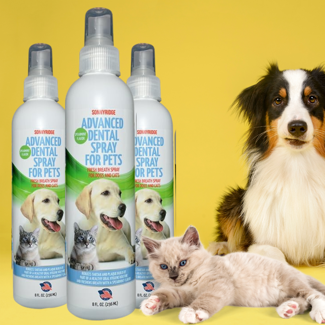 Dog Dental Spray Removes Tartar, Plaque and Freshens Breath Instantly. The Most Advanced Dental Spray for Healthy Teeth, Gums and Oral Health Care for Your Dog, Cat or Pet - 1-8 oz. bottle